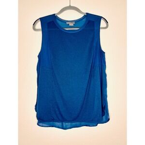 Vince Women's Blue Sleeveless Tank Top Blouse Casual